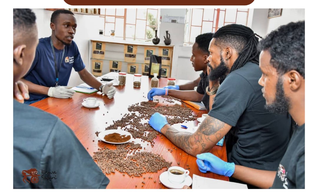 Kawasafari barista pouring latte art